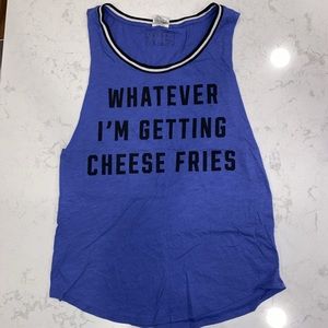 PINK tank top cheese fries